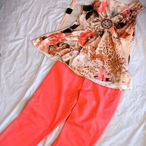 WOMEN'S FAIRYCORE TOP, SM & COORDINATED PINK COTTON PANTS 2/4.